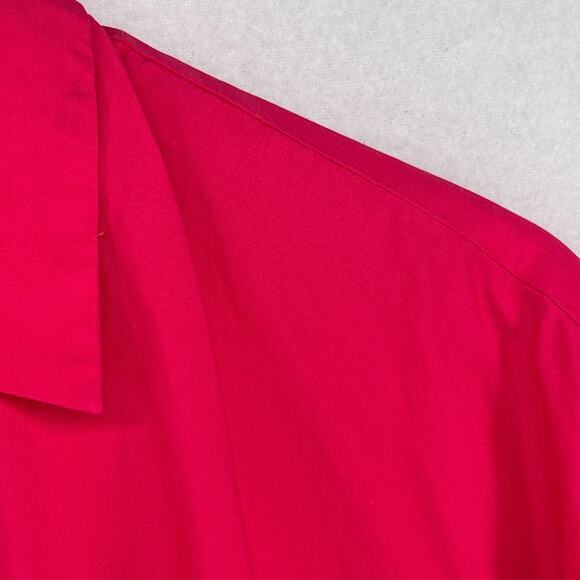 BANANA REPUBLIC Top Womens M Collared Wrap Popover Short Sleeve Blouse Pink - Picture 9 of 13